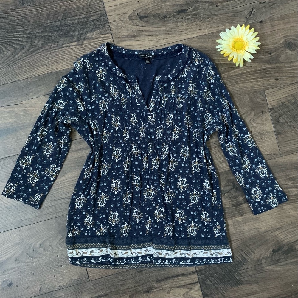 Lucky Brand floral medium hippie blouse